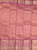 Kanchi pattu saree onion pink color allover zari weaves & zari border with rich pallu and contrast plain blouse