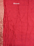 Dola silk fancy saree pink and red color allover weaves & zari border with rich pallu and attached plain blouse