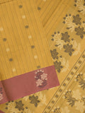 Kanchi cotton saree with allover motifs and contrast border paired with self-blouse