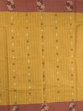 Kanchi cotton saree with allover motifs and contrast border paired with self-blouse