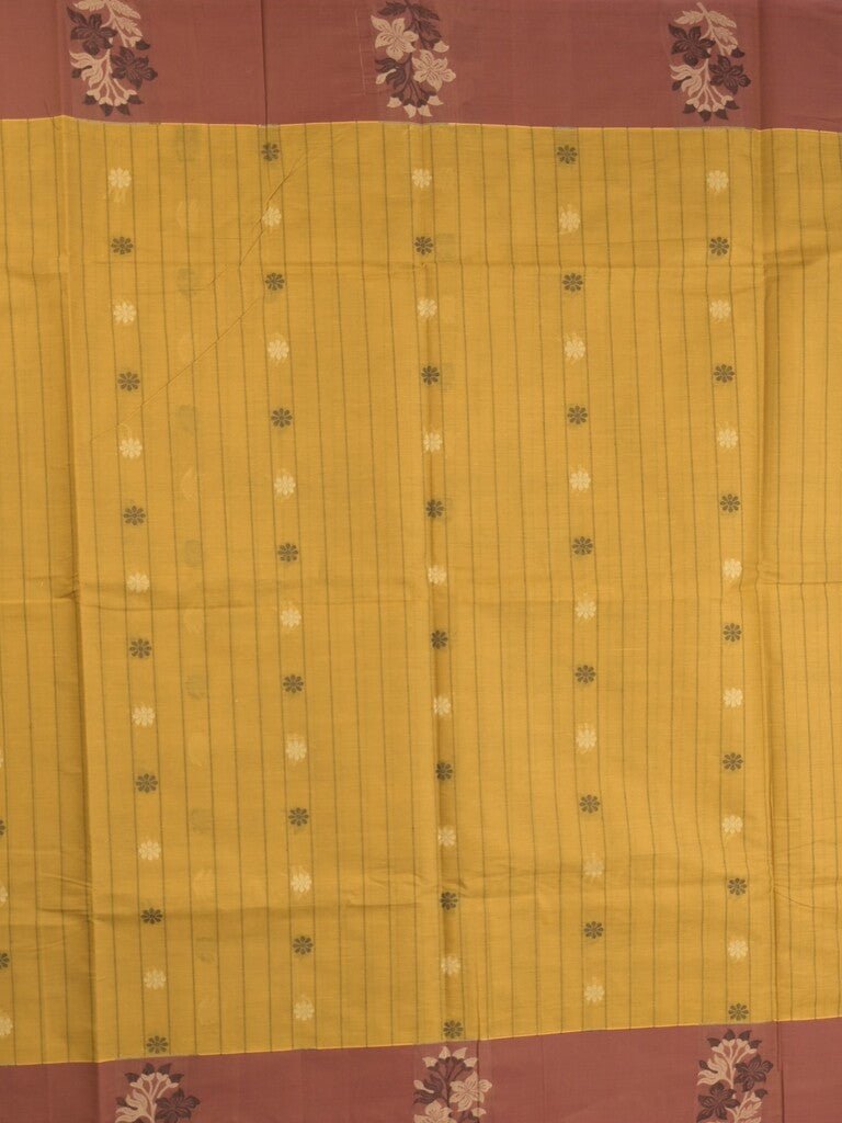 Kanchi cotton saree with allover motifs and contrast border paired with self-blouse