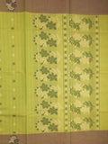 Kanchi cotton saree with allover motifs and contrast border paired with self-blouse