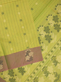 Kanchi cotton saree with allover motifs and contrast border paired with self-blouse