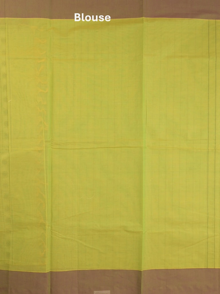 Kanchi cotton saree with allover motifs and contrast border paired with self-blouse