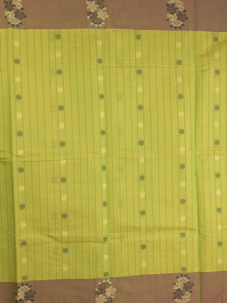 Kanchi cotton saree with allover motifs and contrast border paired with self-blouse