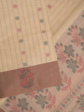 Kanchi cotton saree with allover motifs and contrast border paired with self-blouse