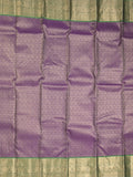 Kanchi pattu saree purple color allover zari weaves & zari border with rich pallu and contrast plain blouse