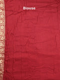 Dola silk fancy saree blue color allover weaves & zari border with rich pallu and attached plain blouse