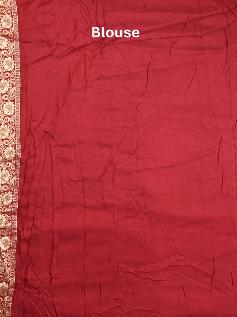 Dola silk fancy saree blue color allover weaves & zari border with rich pallu and attached plain blouse