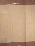Kanchi cotton saree with allover motifs and contrast border paired with self-blouse