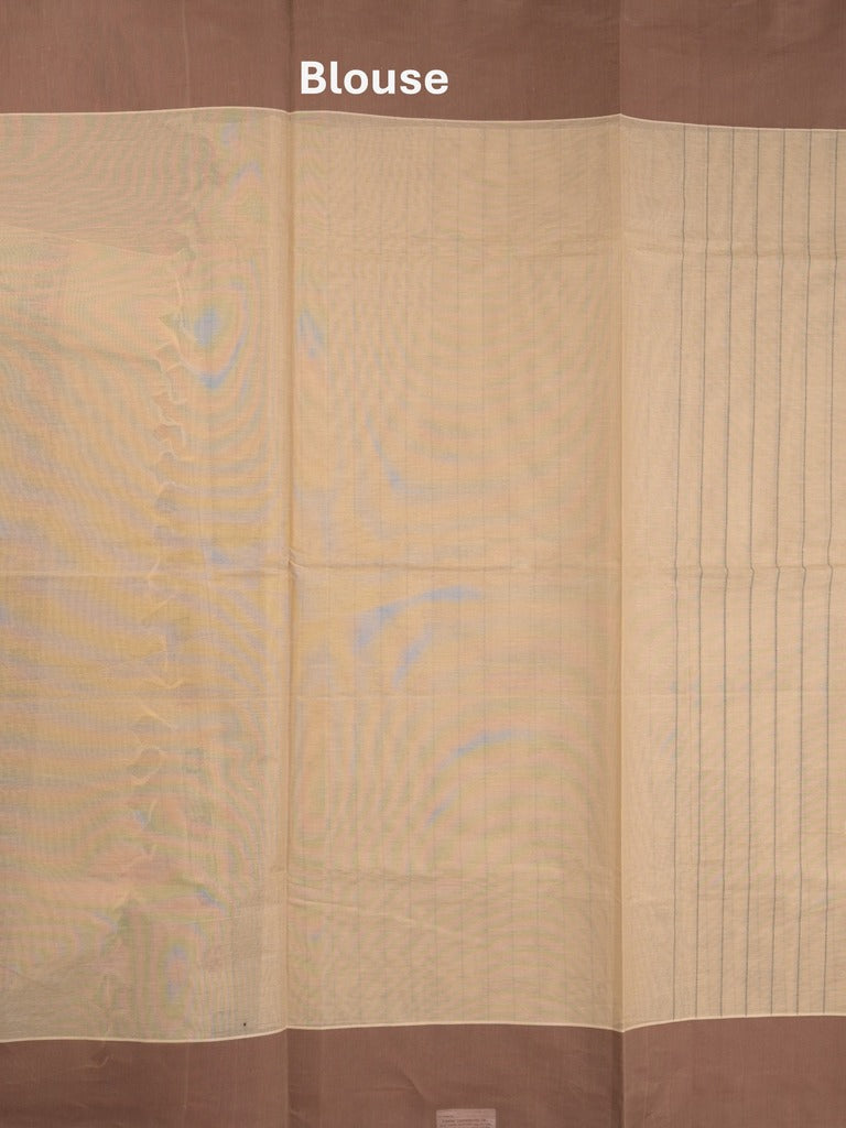 Kanchi cotton saree with allover motifs and contrast border paired with self-blouse