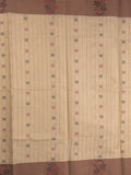 Kanchi cotton saree with allover motifs and contrast border paired with self-blouse