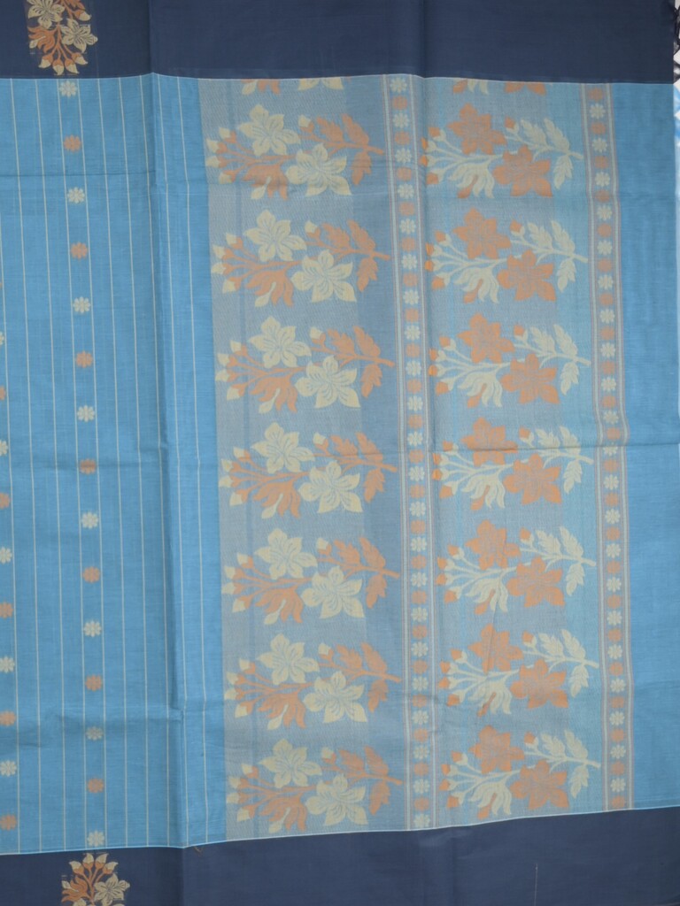 Kanchi cotton saree with allover motifs and contrast border paired with self-blouse