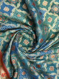 Dola silk fancy saree blue color allover weaves & zari border with rich pallu and attached plain blouse