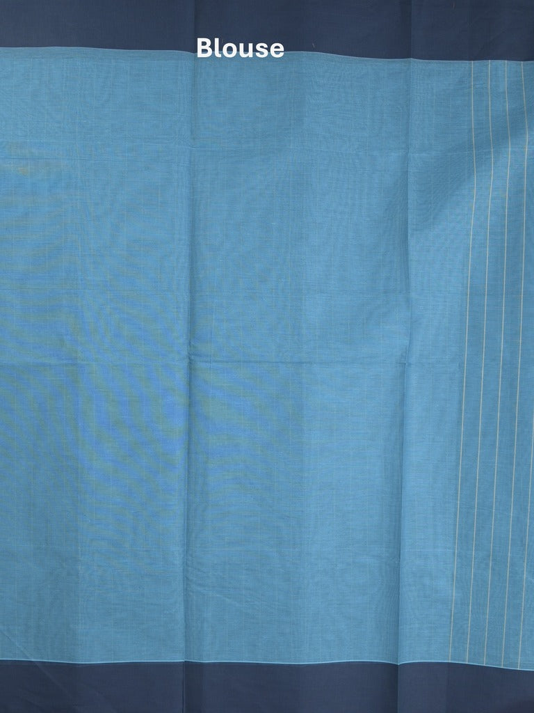 Kanchi cotton saree with allover motifs and contrast border paired with self-blouse