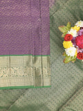 Kanchi pattu saree purple color allover zari weaves & zari border with rich pallu and contrast plain blouse