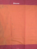 Kanchi cotton saree with allover motifs and contrast border paired with self-blouse