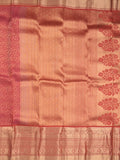 Kanchi pattu saree red color allover zari weaves & zari border with rich pallu and contrast plain blouse