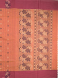 Kanchi cotton saree with allover motifs and contrast border paired with self-blouse
