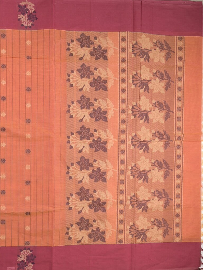 Kanchi cotton saree with allover motifs and contrast border paired with self-blouse