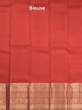 Kanchi pattu saree red color allover zari weaves & zari border with rich pallu and contrast plain blouse