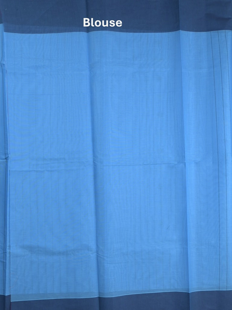 Kanchi cotton saree with allover motifs and contrast border paired with self-blouse