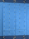 Kanchi cotton saree with allover motifs and contrast border paired with self-blouse