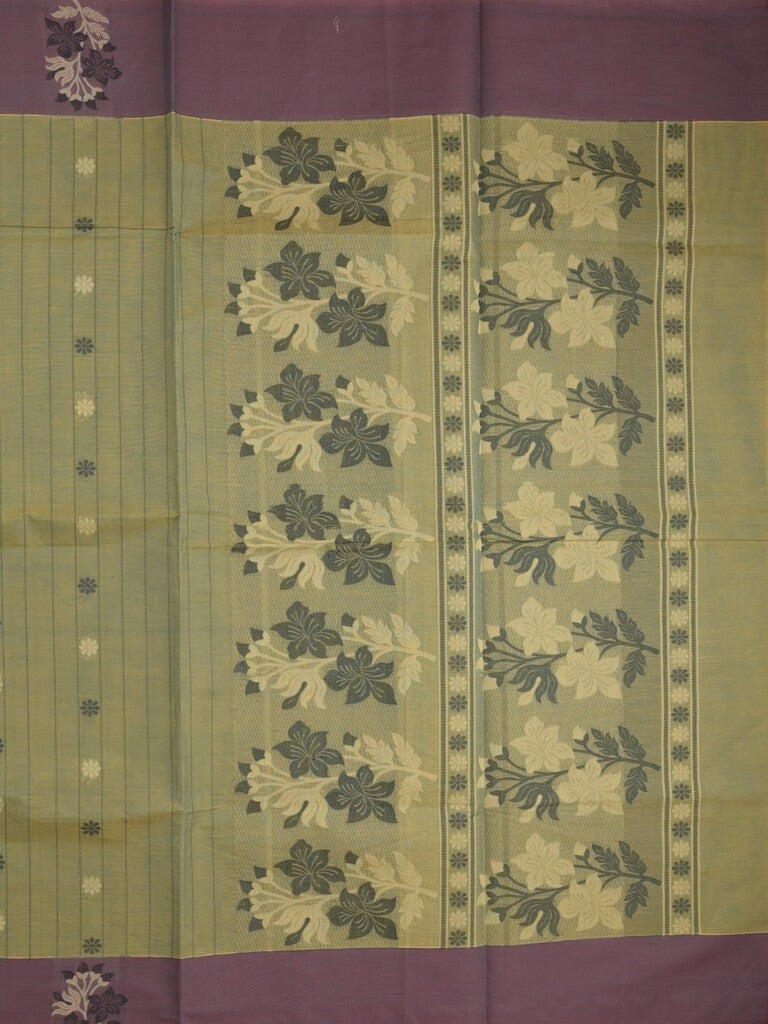 Kanchi cotton saree with allover motifs and contrast border paired with self-blouse