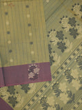 Kanchi cotton saree with allover motifs and contrast border paired with self-blouse
