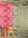 Dola silk fancy saree pink color allover weaves & zari border with rich pallu and attached plain blouse
