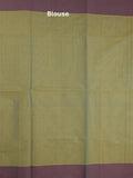 Kanchi cotton saree with allover motifs and contrast border paired with self-blouse