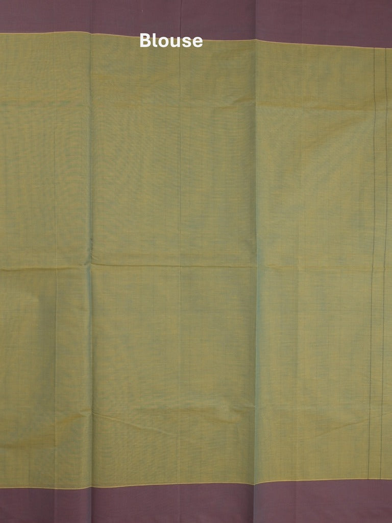 Kanchi cotton saree with allover motifs and contrast border paired with self-blouse