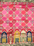 Dola silk fancy saree pink color allover weaves & zari border with rich pallu and attached plain blouse
