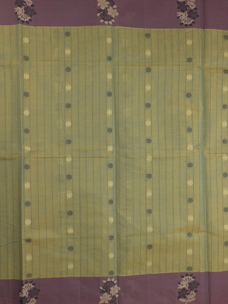 Kanchi cotton saree with allover motifs and contrast border paired with self-blouse