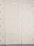 Kanchi cotton saree with allover motifs & contrast border with attached blouse