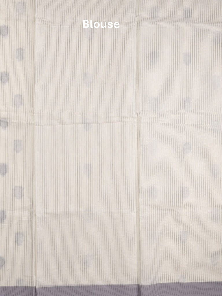 Kanchi cotton saree with allover motifs & contrast border with attached blouse