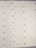 Kanchi cotton saree with allover motifs & contrast border with attached blouse