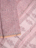 Kota fancy saree light purple color allover prints & small zari border with printed pallu and printed blouse
