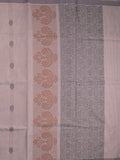 Kanchi cotton saree with allover motifs & contrast border with attached blouse