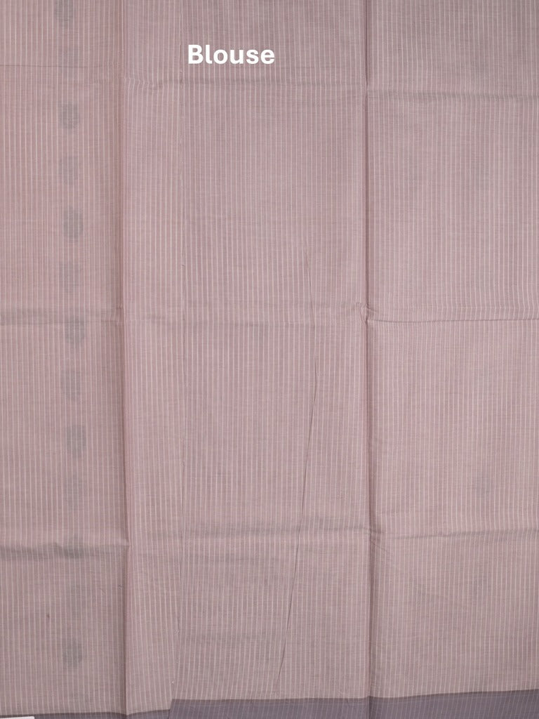 Kanchi cotton saree with allover motifs & contrast border with attached blouse