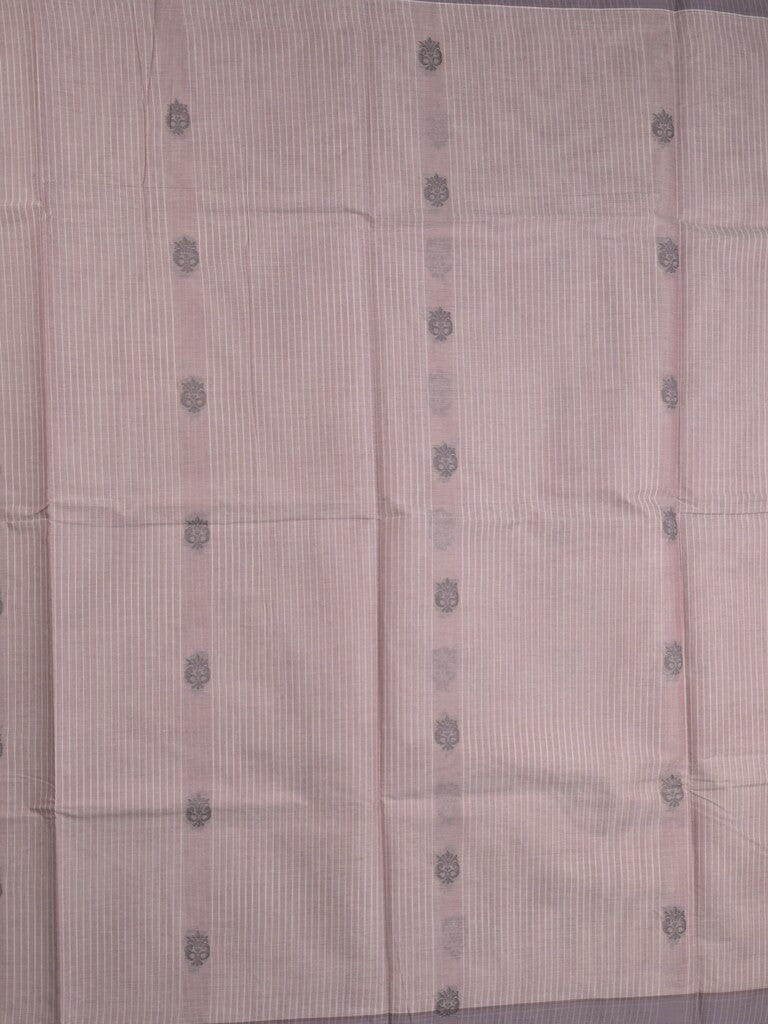 Kanchi cotton saree with allover motifs & contrast border with attached blouse