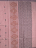 Kanchi cotton saree with allover motifs & contrast border with attached blouse