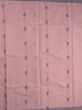 Kanchi cotton saree with allover motifs & contrast border with attached blouse