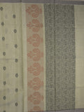 Kanchi cotton saree with allover motifs & contrast border with attached blouse