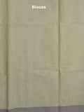 Kanchi cotton saree with allover motifs & contrast border with attached blouse
