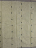 Kanchi cotton saree with allover motifs & contrast border with attached blouse