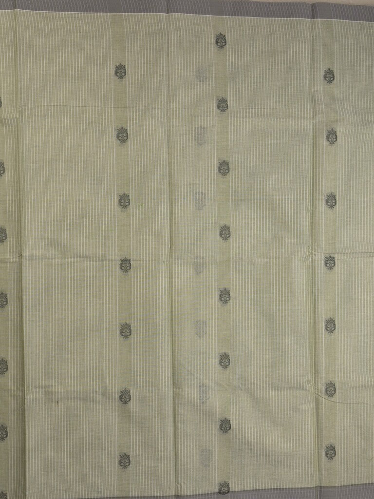 Kanchi cotton saree with allover motifs & contrast border with attached blouse