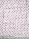Kota fancy saree white color allover prints & small zari border with printed pallu and printed blouse