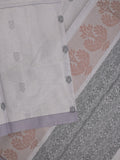 Kanchi cotton saree with allover motifs & contrast border with attached blouse