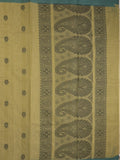 Kanchi cotton saree with allover motifs & contrast border with attached blouse